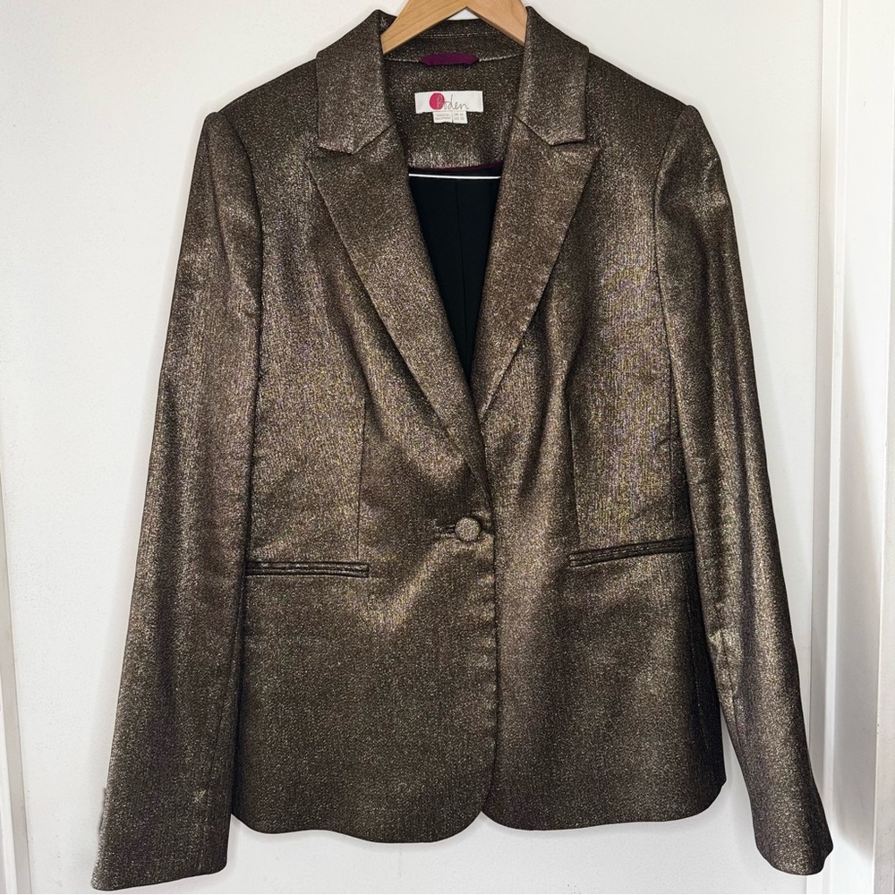 Boden Belgravia Bronze Metallic Party Blazer Jacket Women’s U.S. 10
